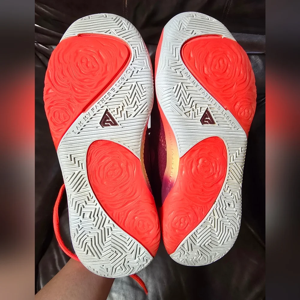 Nike Freak 1, 5Y Orange and Red Sneakers
